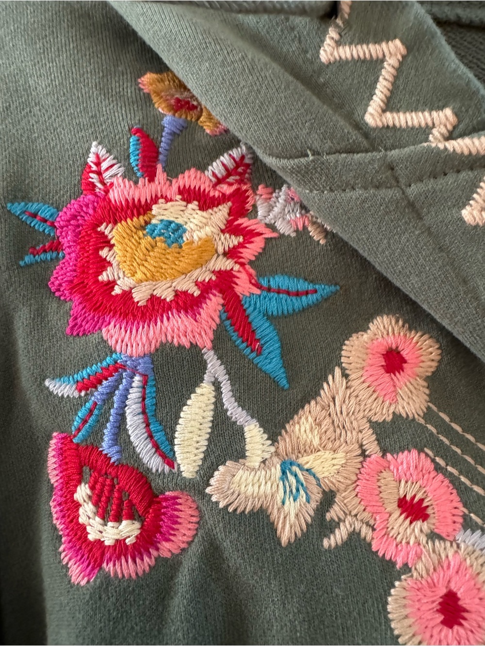 Solitaire Hooded Sweatshirt Jacket with Floral Embroidery - Picture 7 of 7